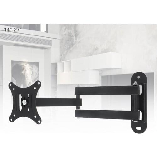 10KG Adjustable TV Wall Mount Bracket Flat Panel TV Frame Support 15 Degrees Tilt for 14 - 27 Inch LCD LED Monitor Flat Pan