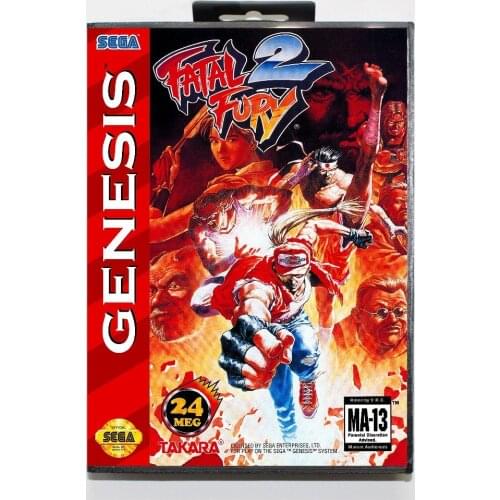 Hottest 16 bit Sega MD game Cartridge with Retail box - Fatal Fury 2 II game card for Megadrive Genesis system