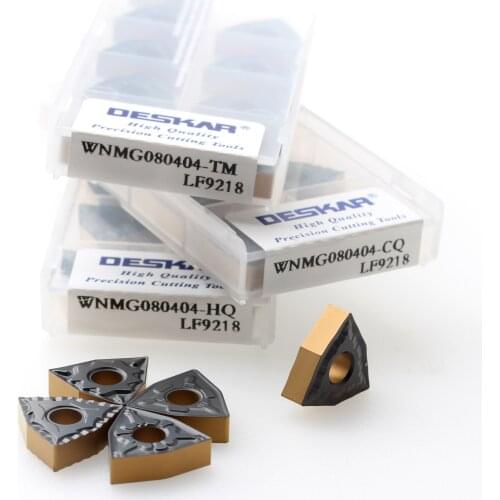 10PCS Turning Tool WNMG080404 WNMG080408 WNMG080412 TM LF9218 DESKAR CNC Lathe Carbide Insert Cutting Tools Machining Cutter