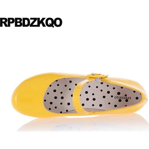 Platform Lolita Shoes 10 42 High Heels Ladies Mary Jane Round Toe Creepers Yellow Plus Size Wedge 11 43 Harajuku Pumps Strap