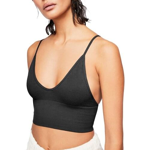 U-shaped Back Bra Tube Top Women Crop Top Solid Color Sexy Lingerie Bra Sports Fashion Street Top