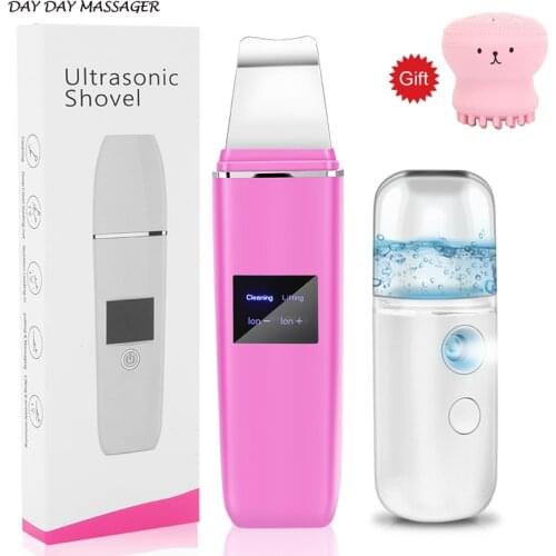 Ultrasonic Skin Scrubber Nano Sparyer Steamer Facial Peeling Shovel Pore Cleane Exfoliator Face Blackhead Remover Wrinkle newest