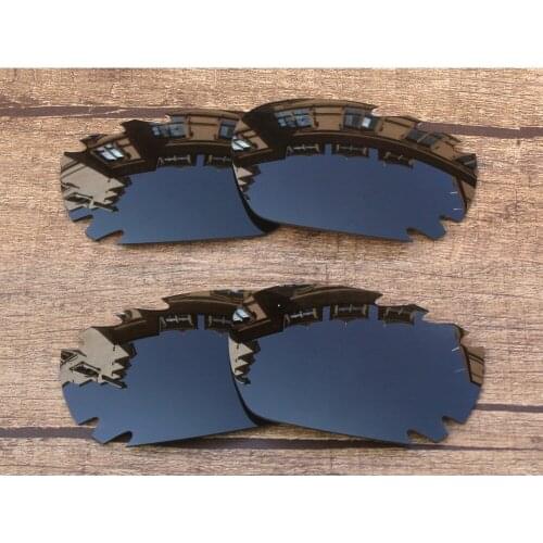Vonxyz 2 Pairs Stealth Black & Grey Green Polarized Replacement Lenses for-Oakley Jawbone Vented Frame