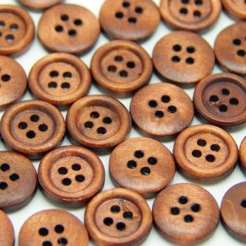 Arts Crafts 10/15/20/23/25mm wooden Buttons for trousers Suit coat clothes handmade Gift Box Craft DIY scrapbook favor Sewing Wh