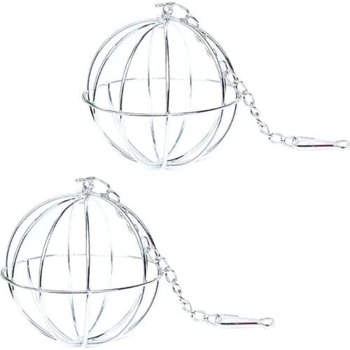 Rabbit Hay Feeder Sphere Treat Ball Hanging Grass Dispenser for guinea pig Hamster Rat Rabbit Feed Toy for Pets 2 Pack