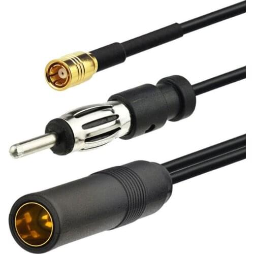 40GF Active Dab+FM/AM SMB Cable Aerial DIN Splitter Accessory Antenna Converter Wireless Adapter Lead Vehicle Car Radio Plug