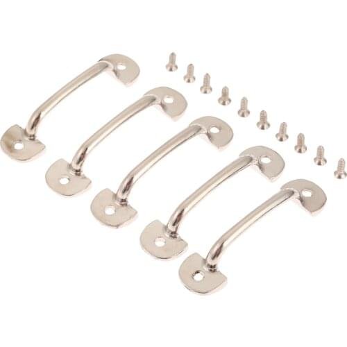 5pcs Drawer Pull Handle Silver Knobs 60mm*15mm Zinc Alloy Cabinet Cupboard Kitchen Bookcase Decorative Furniture Hardware screws