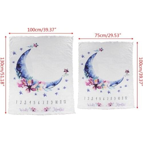 87HD Baby Milestone Commemorative Blanket Newborn Full Moon Photo Background Cloth Photography Prop