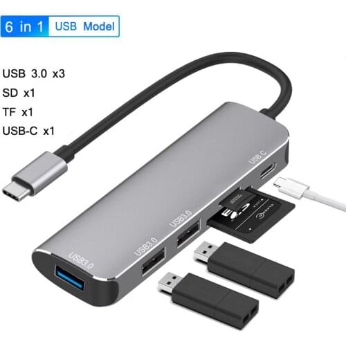 Type C To 4K HDMI-compatible TV HDTV USB 3.0 SD TF Card Reader HUB Adapter Converter for Huawei P40 P30 for Samsung S20 S10 S9