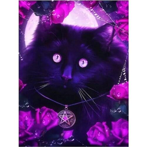 DIY Diamond mosaic "Black cat" Cross Stitch Kits 5D Square/Round Full Drill Rhinestone Embroidery diamond painting Needlework