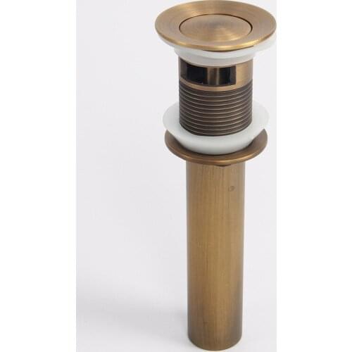 Antique Brass Bathroom Basin Sink Pop Up Drain Brass Vanity Sink Waste Drainer With Overflow