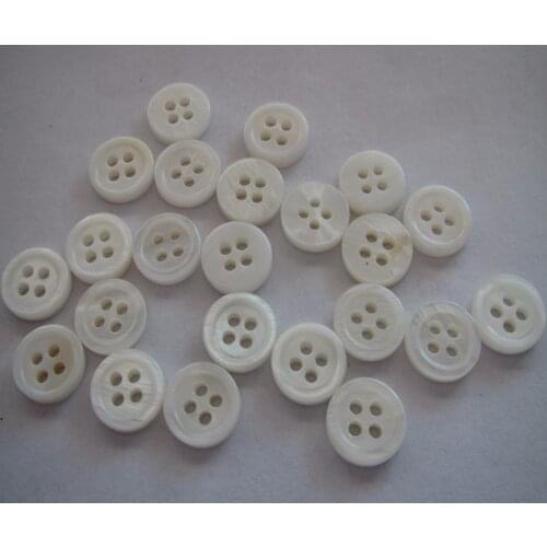 Free shipping 10mm shirt shell button double white round edge fashion blouse mother of shell button 100pcs