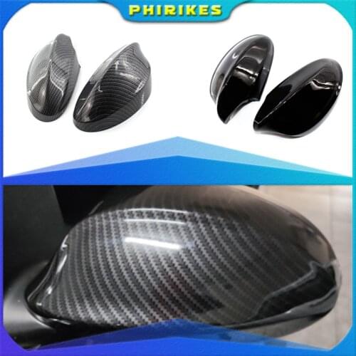 Car Side Wing Replacement Mirror Cover Rear-View Caps For BMW 1 3 Series E81 E82 E87 E88 E90 E91 E92 E93 Carbon and AN Black