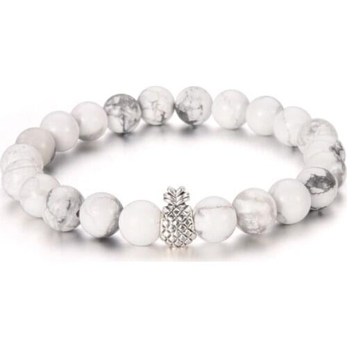 ASHMITA Howlite Pineapple Bracelet Man Fashion Women Gift For Girl Boy Beautiful Beads