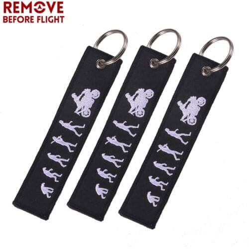 100 PCS Fashion Evolution Keychain from Apes to Motorcycle Riding Key Chain for Cars Novelty Embroidery Wholesale Key Ring Chain