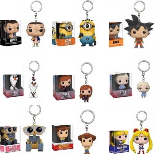 New Frozen Keychain Toy Toy Story Wall-E Stranger Things Minions Dragon Ball Naruto One Piece Action Figure Toy L02 Kids Gifts