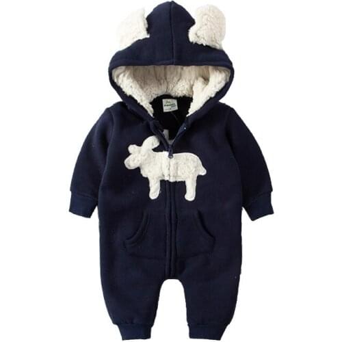 Baby rompers girls clothes new born thick warm baby Cartoon Kids Long Sleeve Rompers Newborn Clothes Animal Jumpsuit