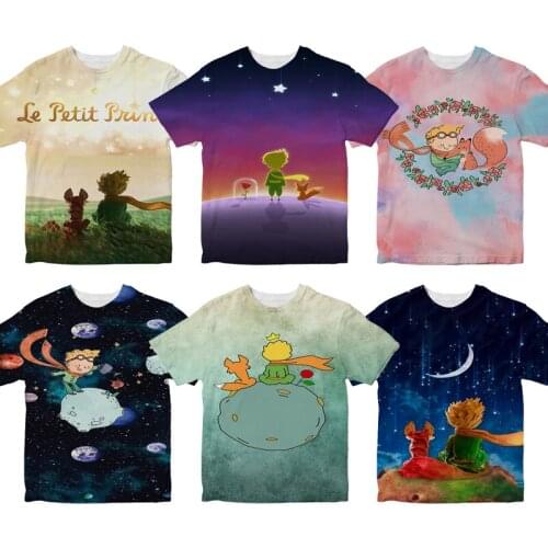 Boys Girls Cute Cartoon T Shirts Summer Kids Pattern Tees Children Short-sleeved Tshirts Tops The Little Prince T-shirts Clothes