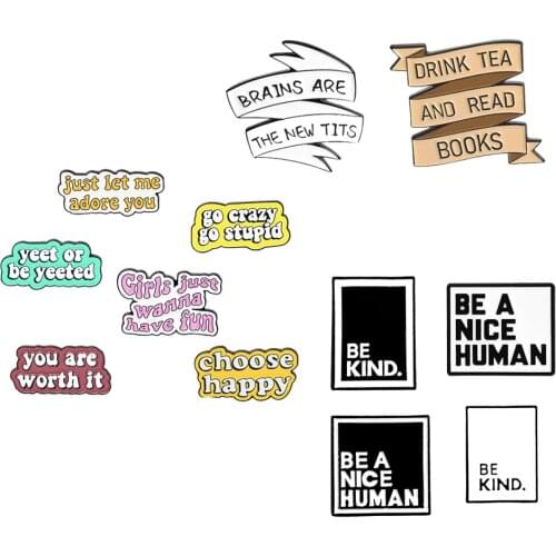 Enamel Lapel Pins Cool Slogan Feminist Brooches Bag Backpack Badge Exquisite Little Gift for Friends Women Custom Jewelry