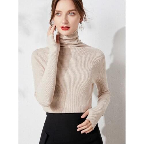 European American Best-selling New High-quality High-necked Womens Bottoming Shirt Fashion Trend Solid Color Womens Sweater