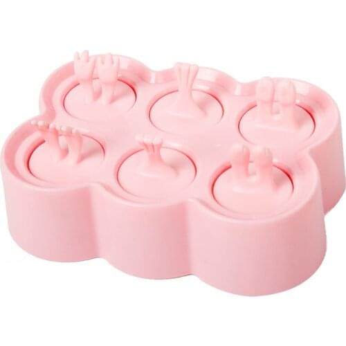 Ice Cube Mold Silicone Mold Cartoon Silicone DIY Popsicle Ice Cream Mould Six Grid Popsicle Box Animal Style Ice Grid