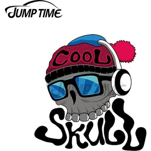 JumpTime 13 x 8.8cm For COOL SKULL Decal Cartoon Windshield Car Stickers Motorcycle Windshield Cartoon Vinyl Car Wrap