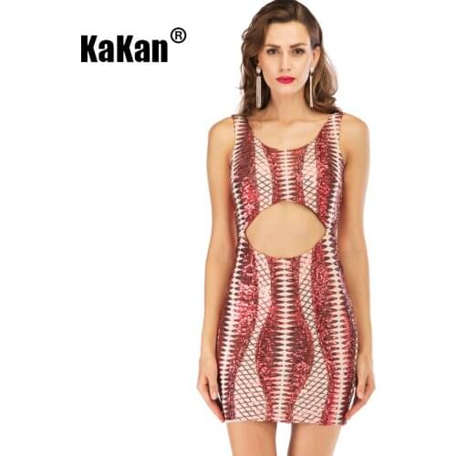 KaKan New Stretch Sequins Sexy Sequin Dress Spring 2020 Hot Sale Sequin Dress