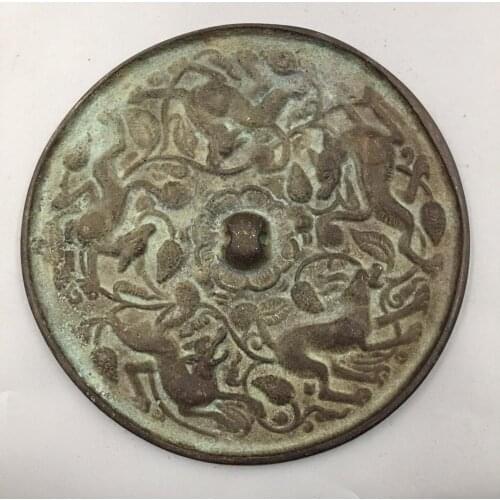 Chinese ancient 5 Leopard Bronze mirror decoration mirror Home decoration metal crafts