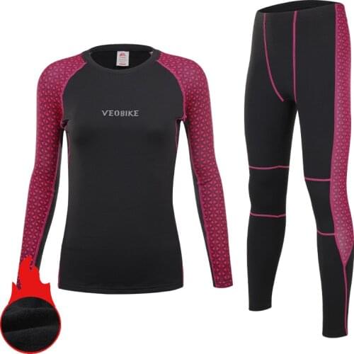 Pro Team Bike Base Layer Women Winter Fleece Cycling Clothes Mtb Thermal Underwear Set Sexy Ladie Sportswear Long Johns Skinsuit