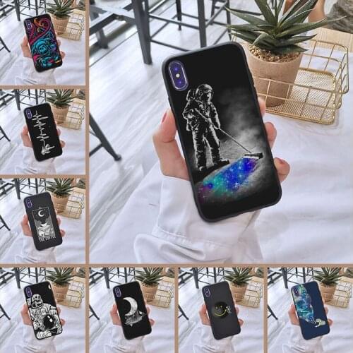 Astronaut Space Star Skull Cool Soft Phone Case For iPhone X XR XS MAX 8 7 6S 6 S Silicone Back Cover For iPhone 6 S 6S 7 8 Plus