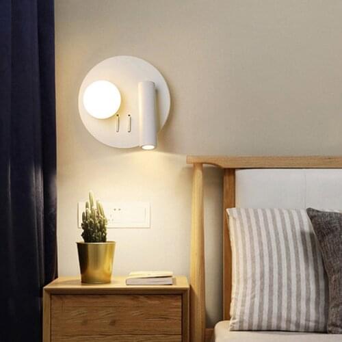 Creative Bedroom Bedside Reading Wall Light With Double Switch Aisle Corridor Stair Wall Lamp With Reading Spotlight