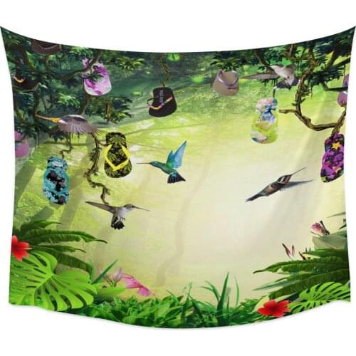 Forest Asuka Tree Vines Flower Slippers Wall Tapestry Home Wall Decor Bedroom Tapestry Tapestry Wall Hanging Yoga Mat Picnic Mat