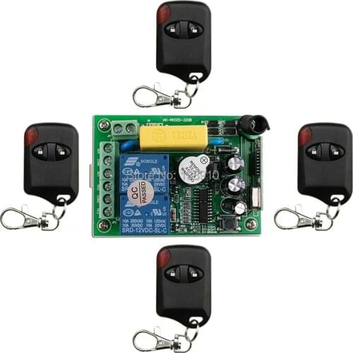 Sell hot latest AC220V 2CH 10A Remote Control Light Switch teleswitch Relay Output Radio Receiver Module and cat eye Transmitter