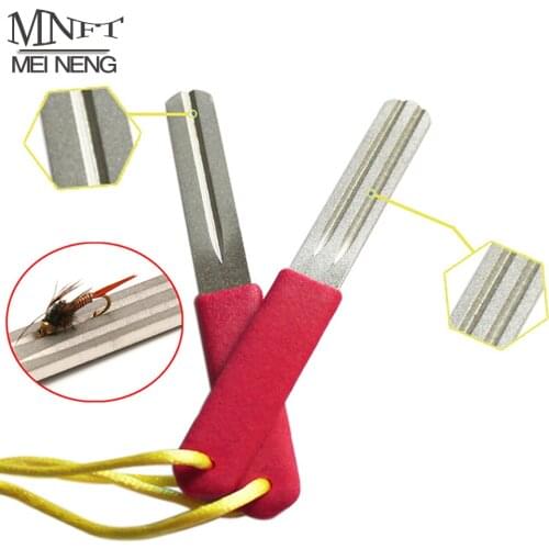 MNFT 2 Pcs/Lot Double Side Good Quality Fishing Flies Hook Hone Fly Fishing Hook Sharpening Tool Hooks Sharpener Hone
