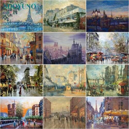SDOYUNO 60x75cm Paint By Numbers Kits Frameless DIY Abstract Oil Painting By Numbers On Canvas Scenery Home Number Painting