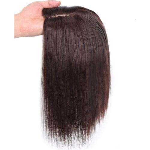 Hair Topper Top Toupee Hairpiece 3 Clip In One Piece Hair Extension Synthetic Hair With No bangs For Women Heat Resistant