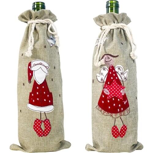 New Christmas Wine Bottle Sweater Snowman Dolls Champagne Wine Bottle Cover For Christmas Party Dinning-table Bottle Decorations
