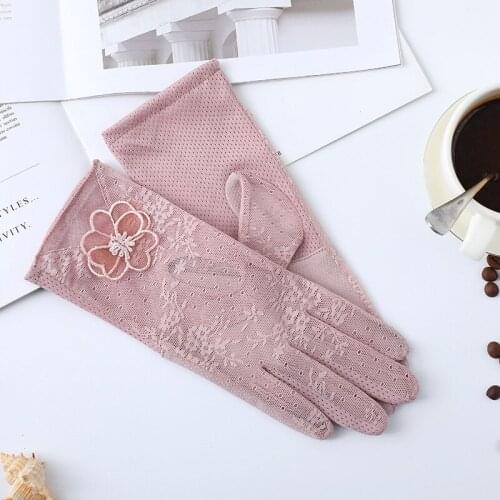 Gloves ice silk ladies thin breathable sunshade gloves outdoor sports sunscreen gloves long gloves Lace Sexy gloves