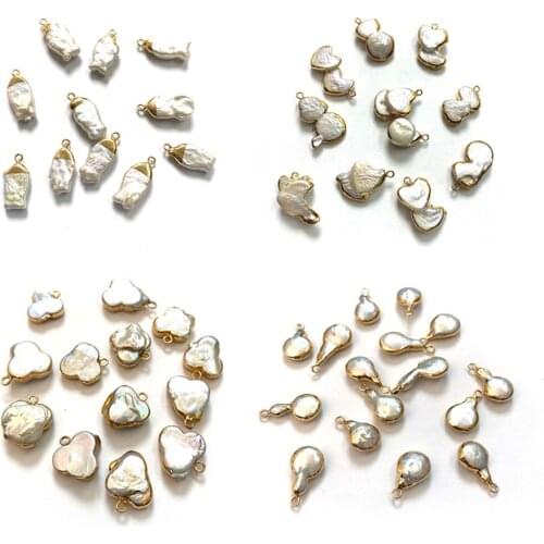 Natural Freshwater Pearl Pendant Pendant with Irregular Holes, Used To Make Jewelry Accessories for DIY Necklaces and Bracelets