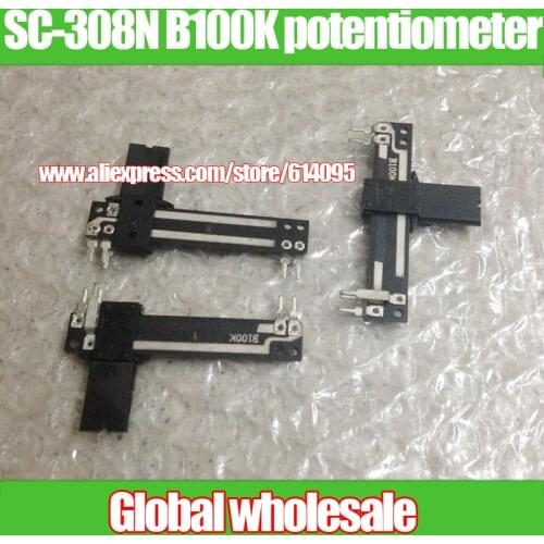 10pcs 5 feet SC-308N B100K Slide single joint potentiometer / with light 50mm single-joint straight slide potentiometer