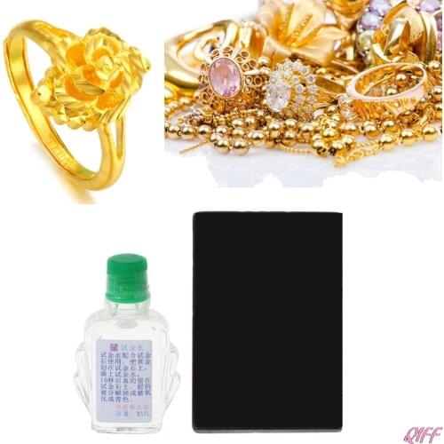 Practical Acid Test Kit Silver Platinum Gold Testing Touchstone Jewelry Tool Set