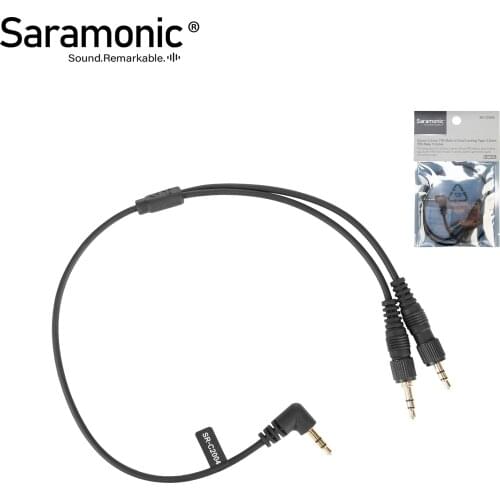Saramonic SR-C2004 Stereo 3.5mm TRS Male to Dual Locking Type 3.5mm TRS Male Y-Cable