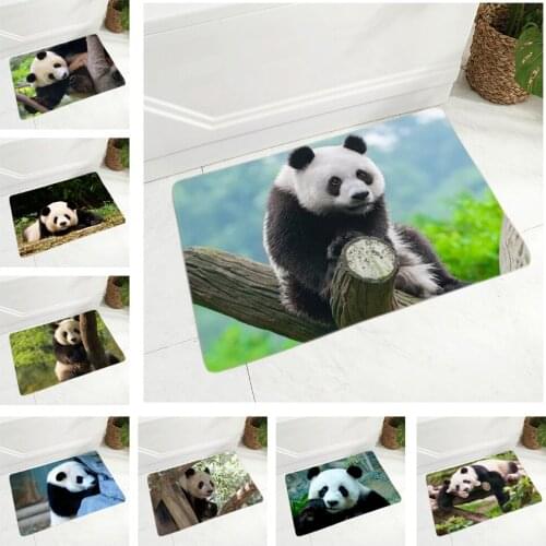 Lovely Wild Animal Doormat Non-Slip Super Soft Flannel 40x60cm Rug Decor Cute Panda Floor Door Mat for Hallway Children Room