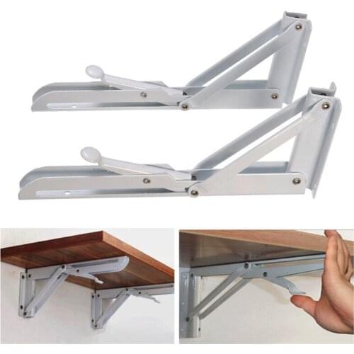 2Pcs Triangular Folding Bracket Metal Release Catch Support Bench Table Folding Shelf Bracket set