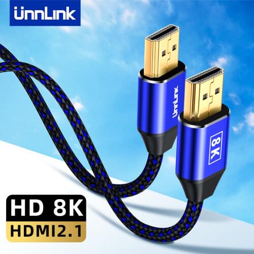 Unnlink HDMI-compatible 2.1 Cable 48Gbps 1.8M 8K 60Hz 4K 120Hz 2K 144Hz HDR HDCP2.2 7.1 for Splitter Switch PS4 TV xbox Computer