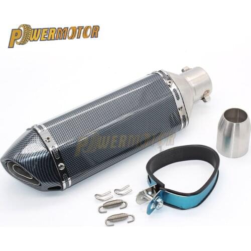 Motorcycle Exhaust Carbon Fiber 51mm Modify Motocross Exhaust Muffler Pipe Scooter Pit Bike Dirt Bike Motocross Scooter