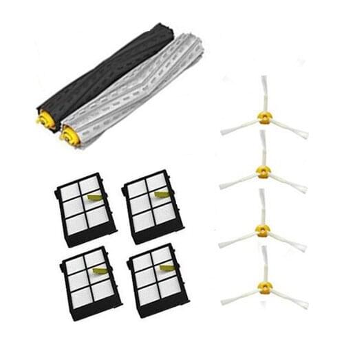 High Quality 1 set Tangle-Free Debris Extractor Brush +4 Hepa filter + 4 side brush for iRobot Roomba 800 900 Series 870 880 980