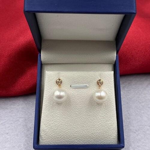 Sinya 14k Au585 gold stud earring 11-12mm big edison pearls high luster earring for women girls lover festival gift best