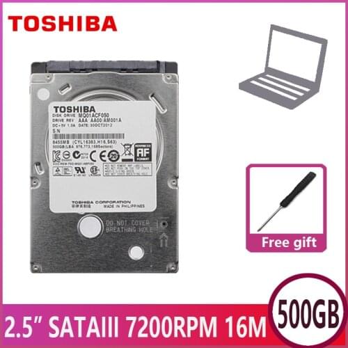 TOSHIBA Laptop 500GB Hard Drive Disk MQ01ACF050 500G Original Internal HDD 7200 RPM 16M 7mm 6Gb/s SATA3 Notebook