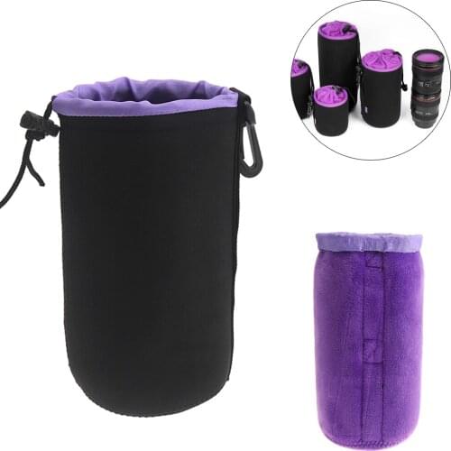 1Pc Large Universal SLR Camera Thick Camera Drawstring Lens Protective Bag with Chain Handle